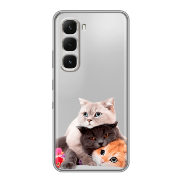 Силиконовый чехол на Infinix Hot 60 Pro с принтом Кошки