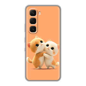 Силиконовый чехол на Infinix Hot 60 Pro с принтом Милые котики