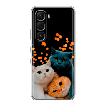 Силиконовый чехол на Infinix Hot 60 Pro с принтом Кошки