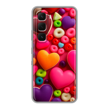 Силиконовый чехол на Infinix Hot 60 Pro с принтом Сердечки Силиконовый чехол на Infinix Hot 60 Pro с принтом Сердечки