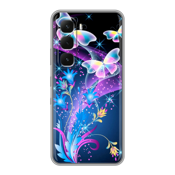 Силиконовый чехол на Infinix Hot 60 Pro с принтом Бабочки Силиконовый чехол на Infinix Hot 60 Pro с принтом Бабочки