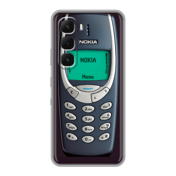 Силиконовый чехол на Infinix Hot 60 Pro с принтом Старый телефон
