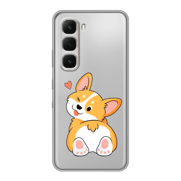 Силиконовый чехол на Infinix Hot 60 Pro с принтом Корги Силиконовый чехол на Infinix Hot 60 Pro с принтом Корги