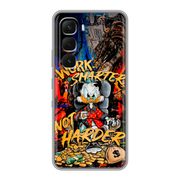 Силиконовый чехол на Infinix Hot 60 Pro с принтом Дональд Дак Деньги Силиконовый чехол на Infinix Hot 60 Pro с принтом Дональд Дак Деньги