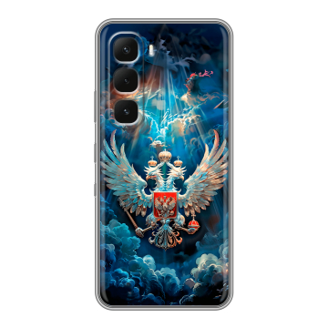 Силиконовый чехол на Infinix Hot 60 Pro с принтом Герб флаг России Силиконовый чехол на Infinix Hot 60 Pro с принтом Герб флаг России
