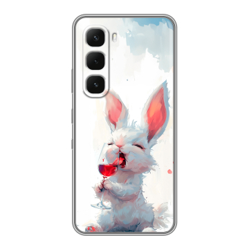 Силиконовый чехол на Infinix Hot 60 Pro с принтом кролик зайчик Силиконовый чехол на Infinix Hot 60 Pro с принтом кролик зайчик