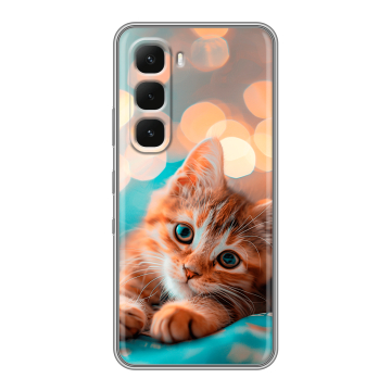 Силиконовый чехол на Infinix Hot 60 Pro с принтом котик Силиконовый чехол на Infinix Hot 60 Pro с принтом котик