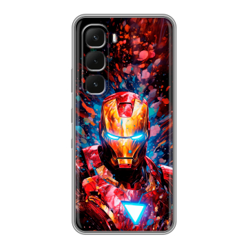 Силиконовый чехол на Infinix Hot 60 Pro с принтом Железный человек Ironman Силиконовый чехол на Infinix Hot 60 Pro с принтом Железный человек Ironman