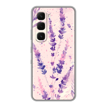 Силиконовый чехол на Infinix Hot 60 Pro с принтом цветы лаванда Силиконовый чехол на Infinix Hot 60 Pro с принтом цветы лаванда