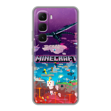 Силиконовый чехол на Infinix Hot 60 Pro с принтом Майнкрафт Minecraft Силиконовый чехол на Infinix Hot 60 Pro с принтом Майнкрафт Minecraft