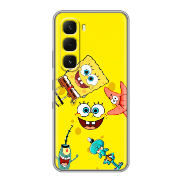 Силиконовый чехол на Infinix Hot 60 Pro с принтом Спанч боб Спанчбоб Силиконовый чехол на Infinix Hot 60 Pro с принтом Спанч боб Спанчбоб