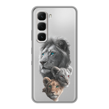 Силиконовый чехол на Infinix Hot 60 Pro с принтом Львы