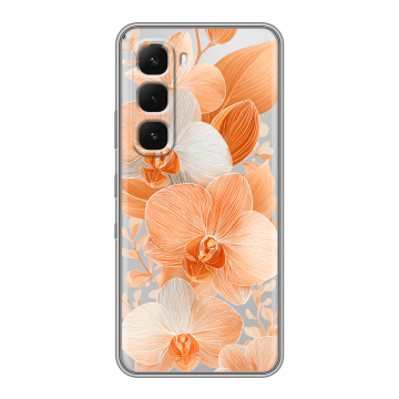 Силиконовый чехол на Infinix Hot 60 Pro с принтом Бежевые цветы
