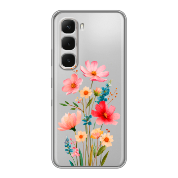 Силиконовый чехол на Infinix Hot 60 Pro с принтом Цветы