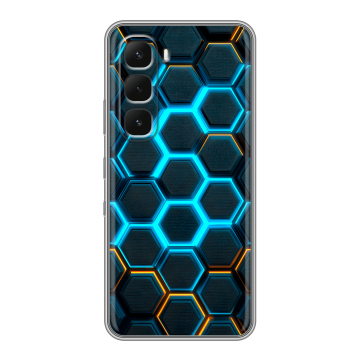 Силиконовый чехол на Infinix Hot 60 Pro с принтом Неоновые соты