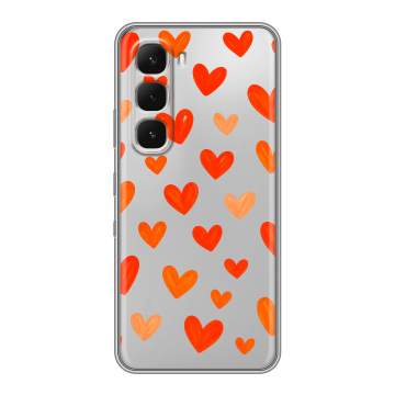 Силиконовый чехол на Infinix Hot 60 Pro с принтом Сердечки