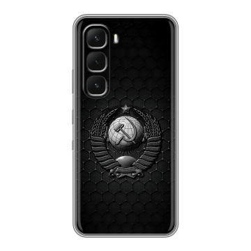 Силиконовый чехол на Infinix Hot 60 Pro с принтом Герб Флаг СССР Силиконовый чехол на Infinix Hot 60 Pro с принтом Герб Флаг СССР