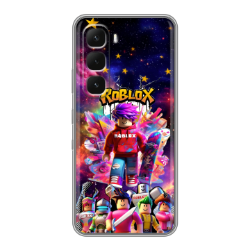 Силиконовый чехол на Infinix Hot 60 Pro с принтом Roblox Роблокс
