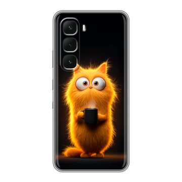 Силиконовый чехол на Infinix Hot 60 Pro с принтом Смешной кот Силиконовый чехол на Infinix Hot 60 Pro с принтом Смешной кот