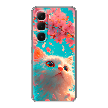 Силиконовый чехол на Infinix Hot 60 Pro с принтом Красивый кот