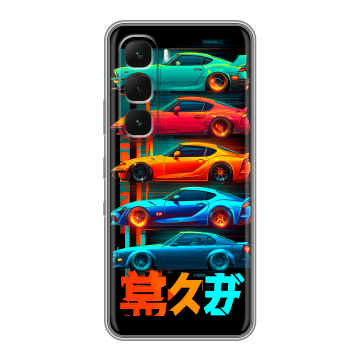 Силиконовый чехол на Infinix Hot 60 Pro с принтом машины тачки