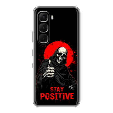 Силиконовый чехол на Infinix Hot 60 Pro с принтом смешной скелет