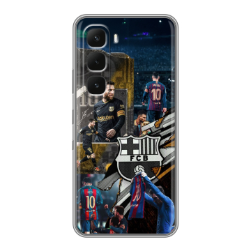 Силиконовый чехол на Infinix Hot 60 Pro с принтом Messi Barcelona Силиконовый чехол на Infinix Hot 60 Pro с принтом Messi Barcelona