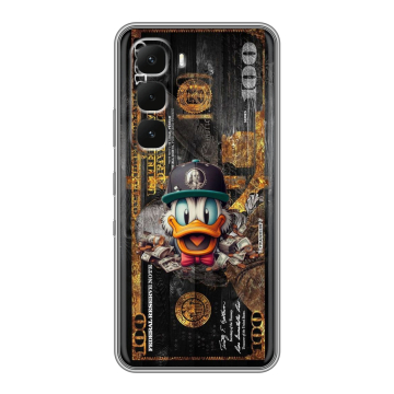 Силиконовый чехол на Infinix Hot 60 Pro с принтом Дональд Дак Доллар Силиконовый чехол на Infinix Hot 60 Pro с принтом Дональд Дак Доллар