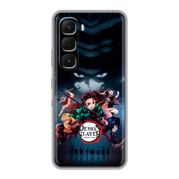 Силиконовый чехол на Infinix Hot 60 Pro с принтом Demon Slayer Клинок рассекающий демонов Силиконовый чехол на Infinix Hot 60 Pro с принтом Demon Slayer Клинок рассекающий демонов