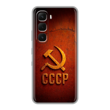 Силиконовый чехол на Infinix Hot 60 Pro с принтом Флаг Герб СССР Силиконовый чехол на Infinix Hot 60 Pro с принтом Флаг Герб СССР