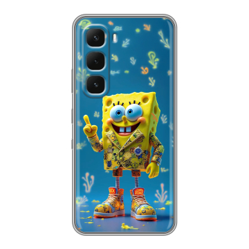 Силиконовый чехол на Infinix Hot 60 Pro с принтом Спанч боб Спанчбоб Силиконовый чехол на Infinix Hot 60 Pro с принтом Спанч боб Спанчбоб