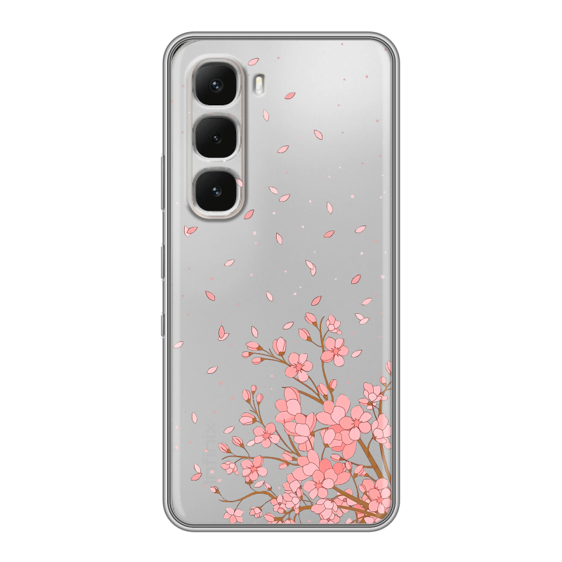Силиконовый чехол на Infinix Hot 60 Pro с принтом Ветка сакуры Силиконовый чехол на Infinix Hot 60 Pro с принтом Ветка сакуры