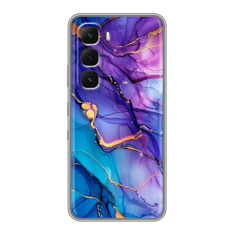 Силиконовый чехол на Infinix Hot 60 Pro с принтом синий мрамор Силиконовый чехол на Infinix Hot 60 Pro с принтом синий мрамор