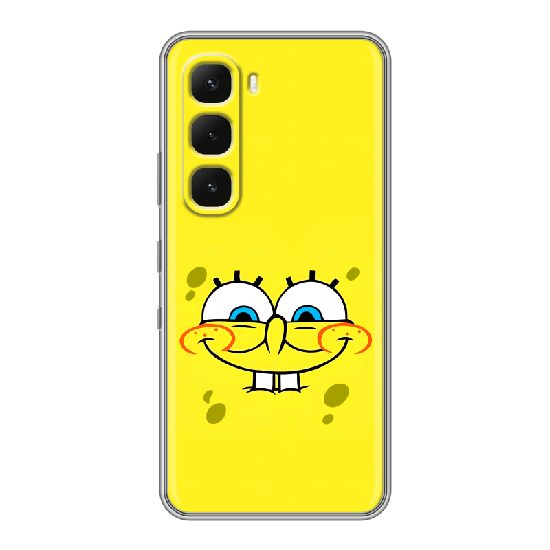 Силиконовый чехол на Infinix Hot 60 Pro с принтом спанчбоб спанч боб Силиконовый чехол на Infinix Hot 60 Pro с принтом спанчбоб спанч боб