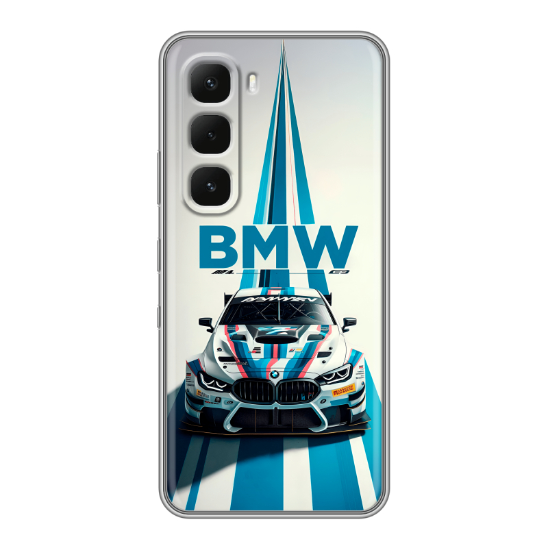 Силиконовый чехол на Infinix Hot 60 Pro с принтом БМВ BMW Силиконовый чехол на Infinix Hot 60 Pro с принтом БМВ BMW