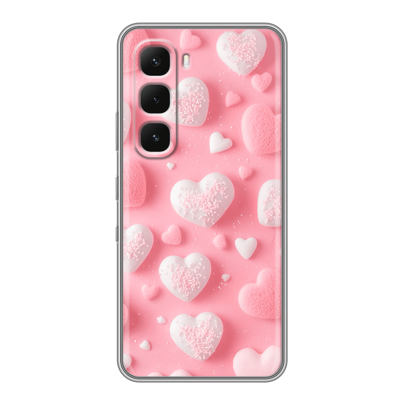 Силиконовый чехол на Infinix Hot 60 Pro с принтом Сердечки Силиконовый чехол на Infinix Hot 60 Pro с принтом Сердечки