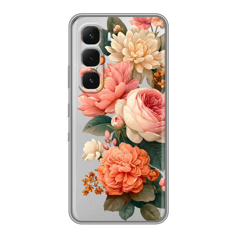 Силиконовый чехол на Infinix Hot 60 Pro с принтом цветы Силиконовый чехол на Infinix Hot 60 Pro с принтом цветы