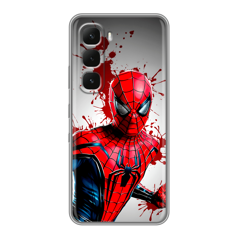 Силиконовый чехол на Infinix Hot 60 Pro с принтом Spiderman Человек паук Силиконовый чехол на Infinix Hot 60 Pro с принтом Spiderman Человек паук