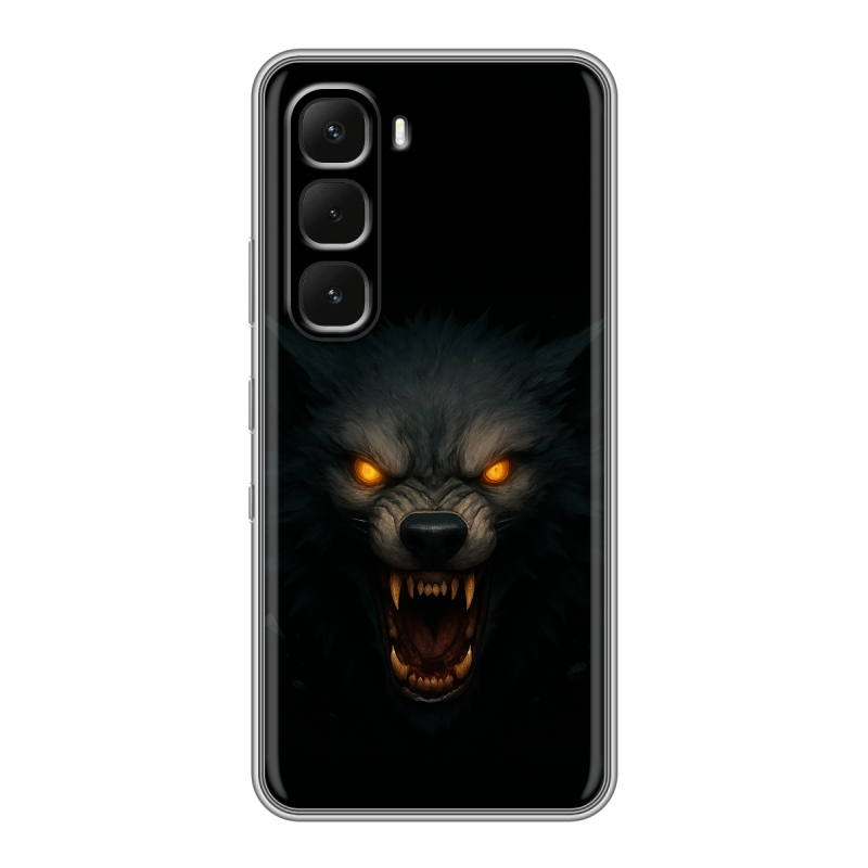 Силиконовый чехол на Infinix Hot 60 Pro с принтом Волк Силиконовый чехол на Infinix Hot 60 Pro с принтом Волк