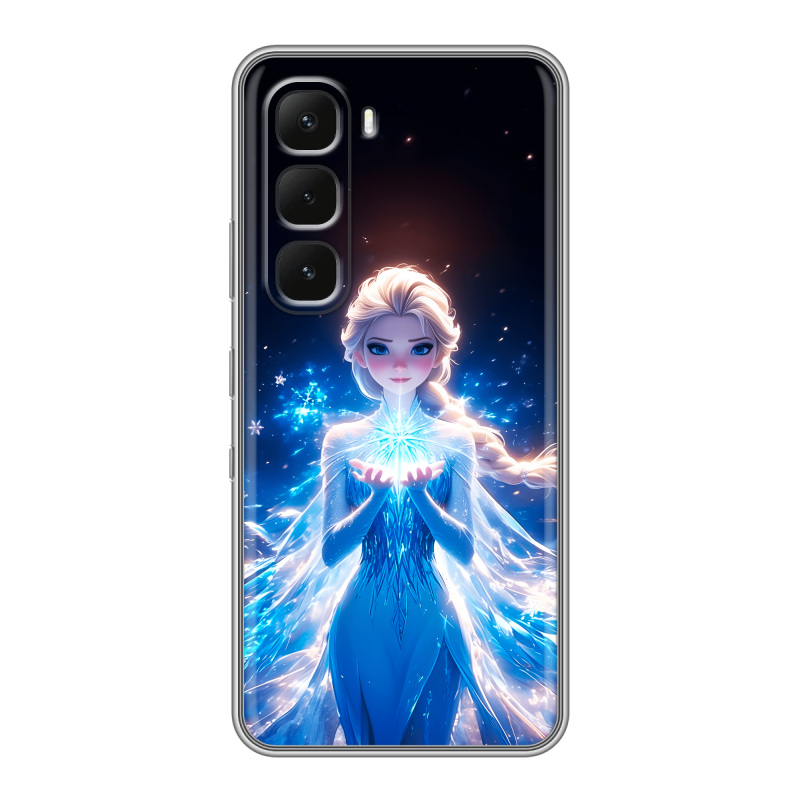 Силиконовый чехол на Infinix Hot 60 Pro с принтом Холодное сердце Frozen Силиконовый чехол на Infinix Hot 60 Pro с принтом Холодное сердце Frozen