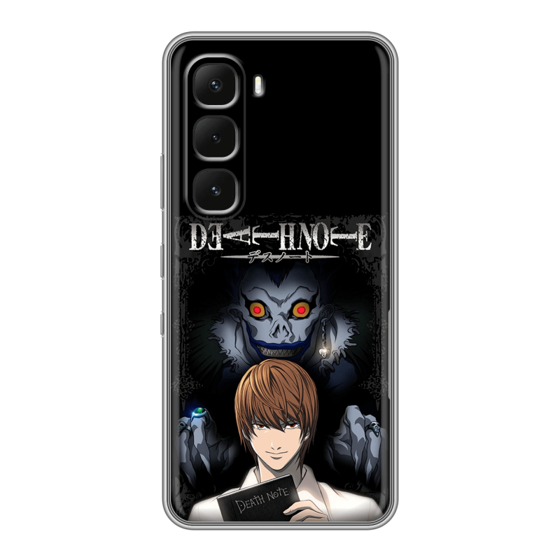 Силиконовый чехол на Infinix Hot 60 Pro с принтом Death note Тетрадь смерти Силиконовый чехол на Infinix Hot 60 Pro с принтом Death note Тетрадь смерти
