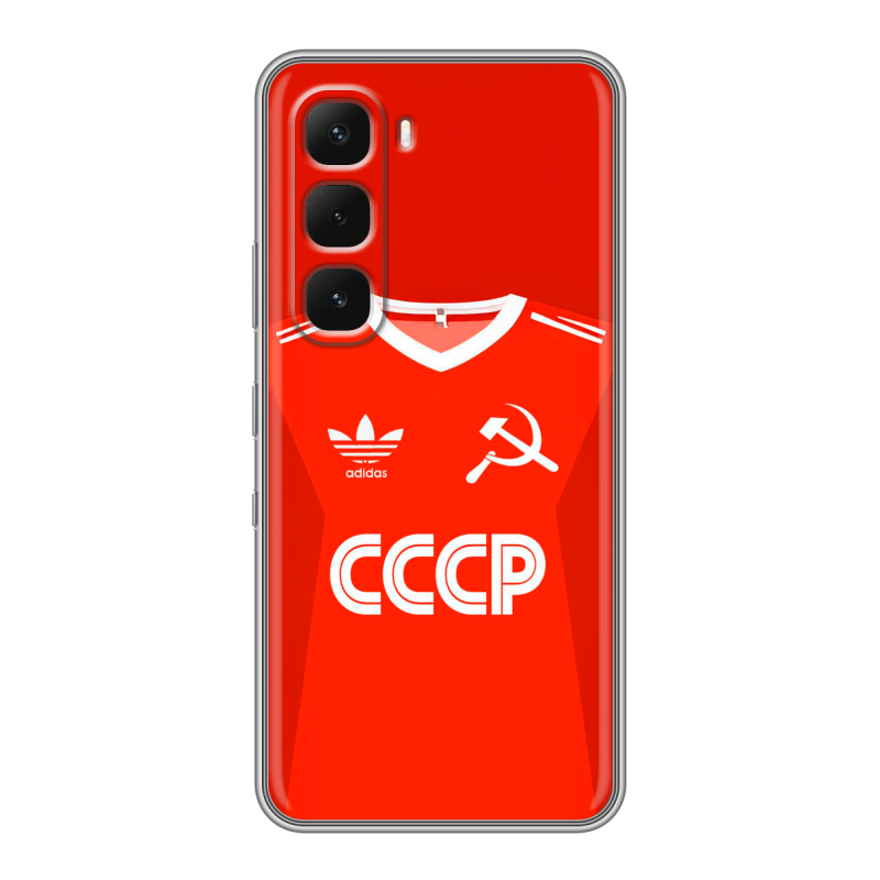 Силиконовый чехол на Infinix Hot 60 Pro с принтом Флаг Герб СССР Силиконовый чехол на Infinix Hot 60 Pro с принтом Флаг Герб СССР
