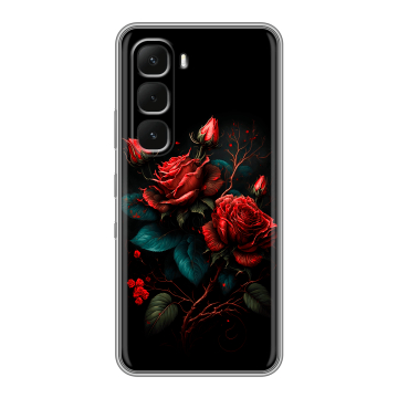 Силиконовый чехол на Infinix Hot 60 Pro Plus с принтом Розы красные Силиконовый чехол на Infinix Hot 60 Pro Plus с принтом Розы красные