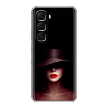 Силиконовый чехол на Infinix Hot 60 Pro Plus с принтом Девушка в шляпе