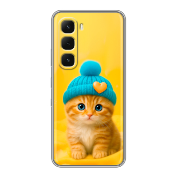 Силиконовый чехол на Infinix Hot 60 Pro Plus с принтом Котенок в шапке
