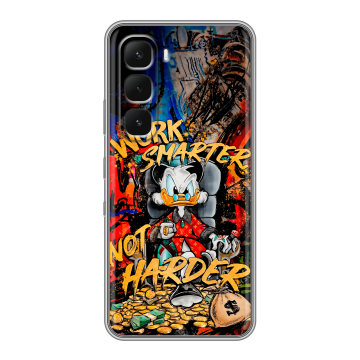 Силиконовый чехол на Infinix Hot 60 Pro Plus с принтом Дональд Дак Деньги Силиконовый чехол на Infinix Hot 60 Pro Plus с принтом Дональд Дак Деньги