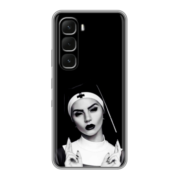 Силиконовый чехол на Infinix Hot 60 Pro Plus с принтом монашка