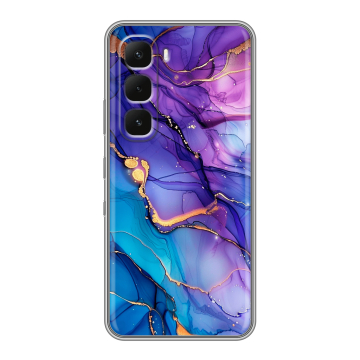 Силиконовый чехол на Infinix Hot 60 Pro Plus с принтом синий мрамор