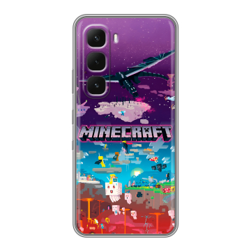 Силиконовый чехол на Infinix Hot 60 Pro Plus с принтом Майнкрафт Minecraft