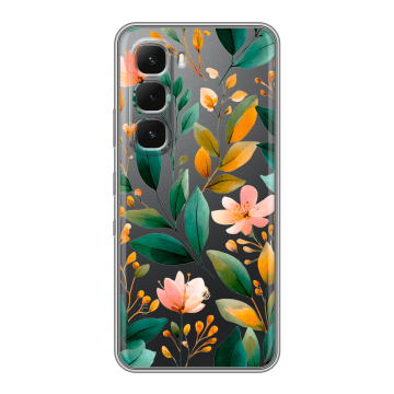 Силиконовый чехол на Infinix Hot 60 Pro Plus с принтом Цветы паттерн